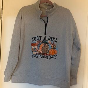 Gray Fall Graphic Sweatshirt